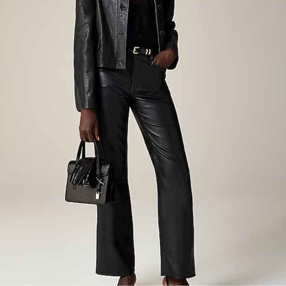 J crew Petite slim wide-leg pant in faux leather - Picture 1 of 6